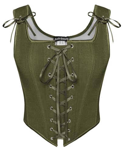 SCARLET DARKNESS Damen Steampunk Piraten Korsett Halloween Karneval Fasching Brust Weste Olivgrün 42 SCARLET DARKNESS Damen Steampunk Piraten Korsett Halloween Karneval Fasching Brust Weste Olivgrün 42 von SCARLET DARKNESS