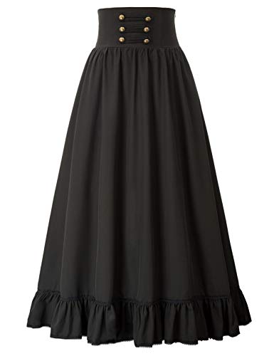 Scarlet Darkness Damen Viktorianischer Maxi-Rock, Gothic, Steampunk, hohe Taille - - XX-Large von SCARLET DARKNESS