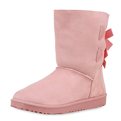 SCARPE VITA Warm Gefütterte Damen Stiefel Boots Schlupfstiefel Schuhe 165744 Rosa 37 von SCARPE VITA