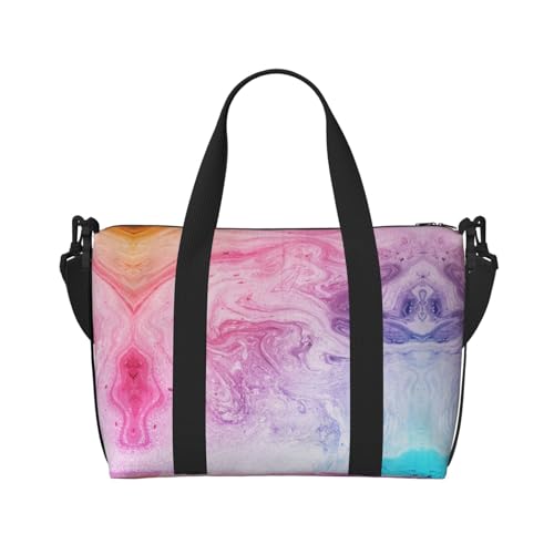 Atomic Stars Retro-Muster Handtaschen für Reisen, Sport, Turnbeutel, Handreisetasche, Crossbody-Tasche für Damen und Herren, Bunte Marmor-Pastell-Pink, Blau, Violett, Einheitsgröße von SCAUA