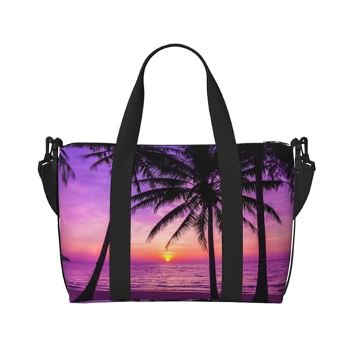 Handtaschen mit Palmen bei Sonnenuntergang für Reisen, Sport, Turnbeutel, Handreisetasche, Crossbody-Tasche für Damen und Herren, Palmen bei Sonnenuntergang, Einheitsgröße von SCAUA