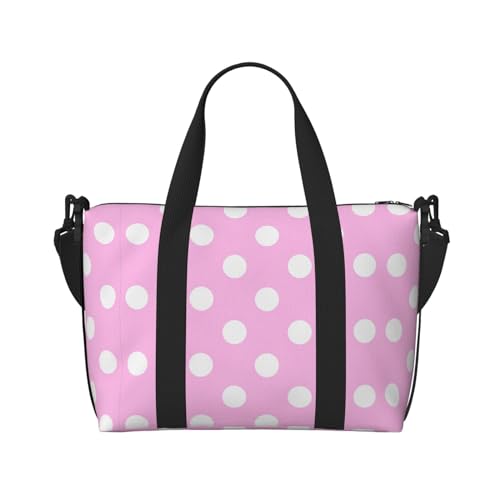 SCAUA Dinosaurier-Muster Handtasche für Reisen, Sport, Turnbeutel, Handreisetasche, Crossbody-Tasche für Damen und Herren, pink / punkte, Einheitsgröße von SCAUA