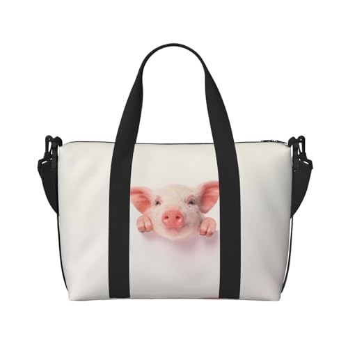 SCAUA Handtaschen mit Hundemuster, für Reisen, Sport, Turnbeutel, Umhängetasche, Reisetasche, für Damen und Herren, Süßes Schwein, Einheitsgröße von SCAUA