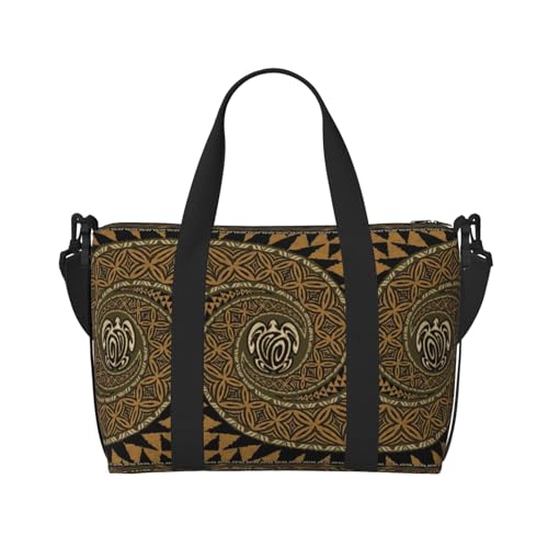 SCAUA Hawaiian Tapa Honu Turtle Handtaschen für Reisen, Sport, Turnbeutel, Handreisetasche, Crossbody-Tasche für Männer und Frauen, Hawaiianische Tapa Honu Schildkröte, Einheitsgröße von SCAUA