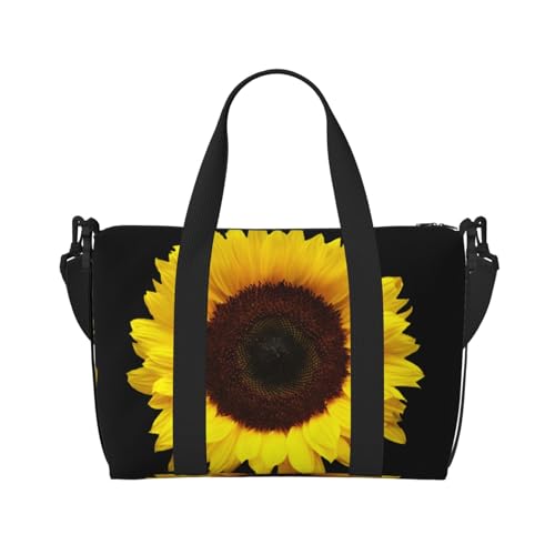 SCAUA Tropische Ananas-Handtasche für Reisen, Sport, Turnbeutel, Handreisetasche, Crossbody-Tasche für Damen und Herren, Sonnenblumen-Hintergrund, Einheitsgröße von SCAUA