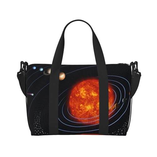 Sommer-Sonnenblumen-Handtaschen für Reisen, Sport, Turnbeutel, Handreisetasche, Crossbody-Tasche für Damen und Herren, Weltraum Galaxie Sonnensystem, Einheitsgröße von SCAUA