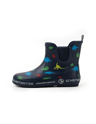 SCHIETWETTER Accessoire Gummistiefel Dino, halbhoch, rutschfeste Sohle, gefüttert, wasserdicht, Bewegungsfreiheit Marine Dino Druck 31 von SCHIETWETTER