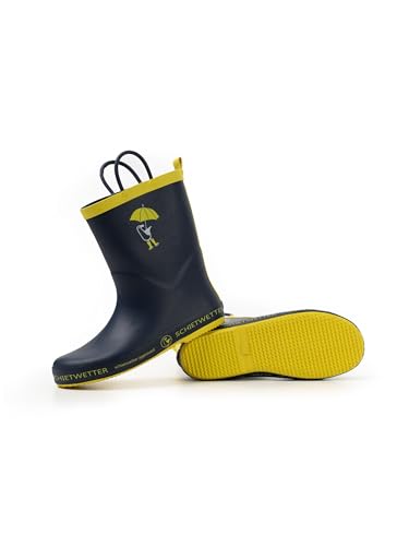 SCHIETWETTER Accessoire Gummistiefel hoch Mööv, gefüttert, mit Henkel, wasserdicht marine/gelb 30 von SCHIETWETTER