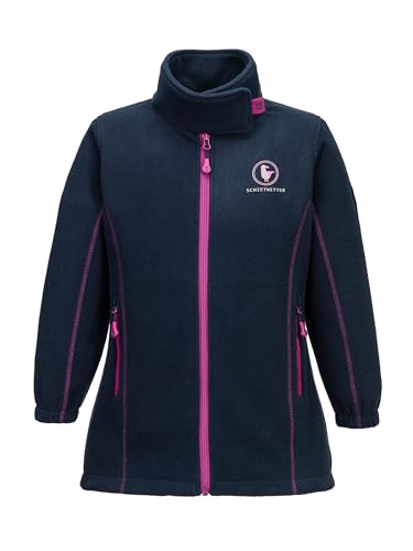 SCHIETWETTER Mädchen Kinder Fleecejacke Carla, Übergangsjacke, hoher Kragen, Wanderjacke, lange Fleecejacke, kuschelig, warm navy 116 von SCHIETWETTER