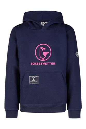 SCHIETWETTER Unisex Kinder Hoodie Toni, Kapuzenpullover, Kapuzenhoodie, Sweater, Sweatshirt, kuschelig, mit Kängurutasche Navy/pink 152 von SCHIETWETTER