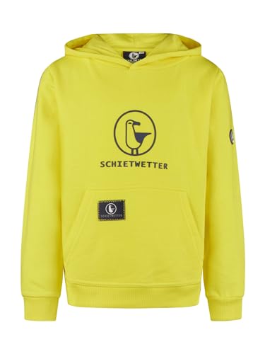 SCHIETWETTER Unisex Kinder Hoodie Toni, Kapuzenpullover, Kapuzenhoodie, Sweater, Sweatshirt, kuschelig, mit Kängurutasche Yellow/Navy 116 von SCHIETWETTER