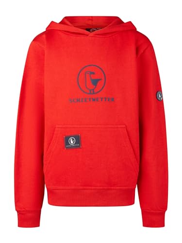 SCHIETWETTER Unisex Kinder Hoodie Toni, Kapuzenpullover, Kapuzenhoodie, Sweater, Sweatshirt, kuschelig, mit Kängurutasche red/Navy 152 von SCHIETWETTER