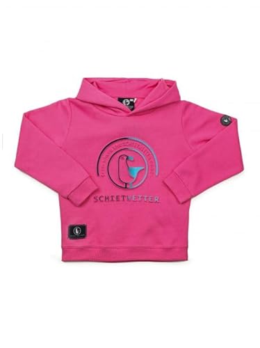 SCHIETWETTER Unisex Kinder Hoodie Toni, Kapuzenpullover mit 3D-Druck, geprägtes Logo pink-azuro 140 von SCHIETWETTER