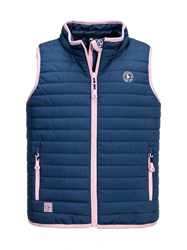 SCHIETWETTER Unisex Kinder Steppweste Stian, mit Reflektoren, leicht gefüttert, navy-pink 128 von SCHIETWETTER