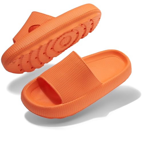 SCHLAPPY™ Original Badeschuhe für Damen&Herren, Nachhaltige Badelatschen&Hausschuhe, Vegan-Umweltfreundlich 100% Plastikfrei, Wolkenschuhe für Indoor/Outdoor, Wasserfest&Rutschfest (Orange, 45) von SCHLAPPY