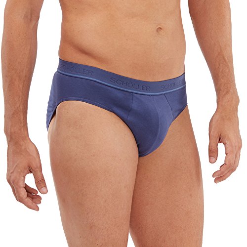 SCHÖLLER Herren Slip mit Webgummibund 3er Pack l 872-415 l Größe 9 (XXXL) l Farbe Blau von SCHÖLLER