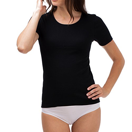 Schöller Damen Unterhemd Kurzarm 3er Pack - 51141-44-561 - Größe 46 - Farbe Schwarz von SCHÖLLER