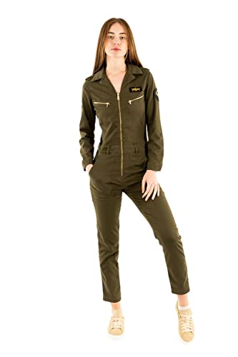 SCHOTT NYC Damen TRJUMP21W Jumpsuit, KAKI, L von Schott NYC