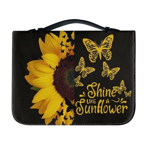 SCRAWLGOD Bibelhülle mit Sonnenblumen- und Schmetterlingsmotiv für Damen, stilvolle große Bibelhülle für Herren, Bibeltasche mit Griff, Bibeltasche, Tagebuch, Tragetasche, Buchschutz für SCRAWLGOD Bibelhülle mit Sonnenblumen- und Schmetterlingsmotiv für Damen, stilvolle große Bibelhülle für Herren, Bibeltasche mit Griff, Bibeltasche, Tagebuch, Tragetasche, Buchschutz für von SCRAWLGOD