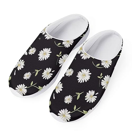 SCRAWLGOD Braethable Gartenschuhe für Damen, mit Fußgewölbeunterstützung, personalisierte Gartenschuhe, Wander-Sneaker, gänseblümchen, 42 EU von SCRAWLGOD