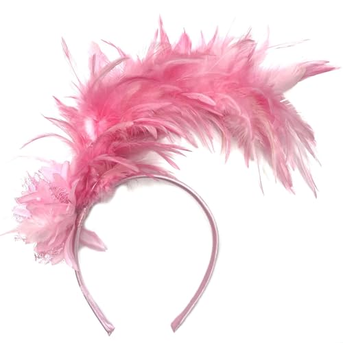 Feder-Stirnband, Feder-Haarreif, Fascinatoren, Haarband, 1920er-Jahre-Party, Kopfschmuck für Halloween, Karneval, Hochzeit, künstliche Blume, Kopfbedeckung von SCUDGOOD