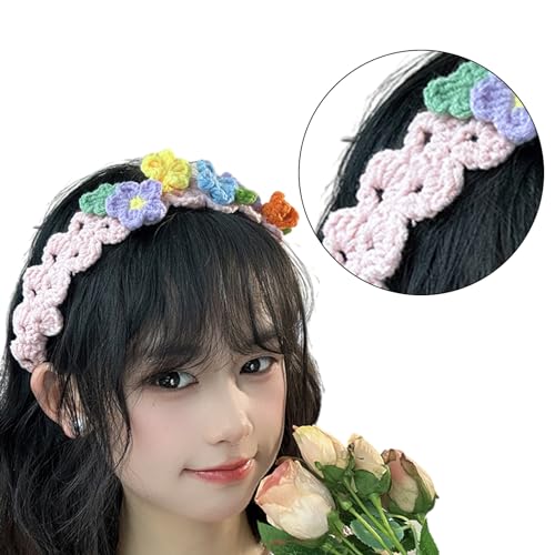 Niedliches Blumen Stirnband Haartuch Kopfwickel Handgefertigte Kopfbedeckung Kopftuch Elegant Gestrickt Kopfbedeckung Gestricktes Stirnband Für Kinder von SCUDGOOD