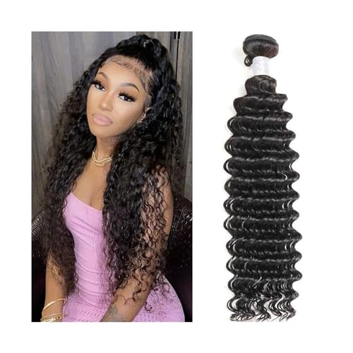 Extensions Echthaar Tiefes Wellen-Haarbündel, 20,3–101,6 cm, Einzelbündel, Echthaar-Webartbündel, natürliche Wellen, lockige brasilianische Remy-Haarverlängerungen for schwarze Frauen Haarverlängerung von SDA287MZ