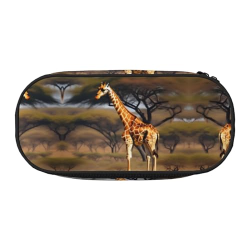 SDEGTHO Federmäppchen mit großem Fassungsvermögen, afrikanisches Giraffenmuster, majestätischer Baum, tragbares Federmäppchen, für Büro, Schwarz , one size, taschenorganizer SDEGTHO Federmäppchen mit großem Fassungsvermögen, afrikanisches Giraffenmuster, majestätischer Baum, tragbares Federmäppchen, für Büro, Schwarz , one size, taschenorganizer von SDEGTHO