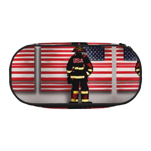 SDEGTHO Federmäppchen mit großer Kapazität, USA-Flagge, rote Streifen, tragbar, für Büro, schwarz, Talla única, Taschenorganizer SDEGTHO Federmäppchen mit großer Kapazität, USA-Flagge, rote Streifen, tragbar, für Büro, schwarz, Talla única, Taschenorganizer von SDEGTHO
