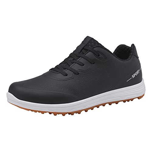 SDEQA Golfschuhe Frauen Steckeless Outdoor wasserdichte Trainer Atmungsaktiven Anti-Skid-Großer Größe,Schwarz,38 EU von SDEQA