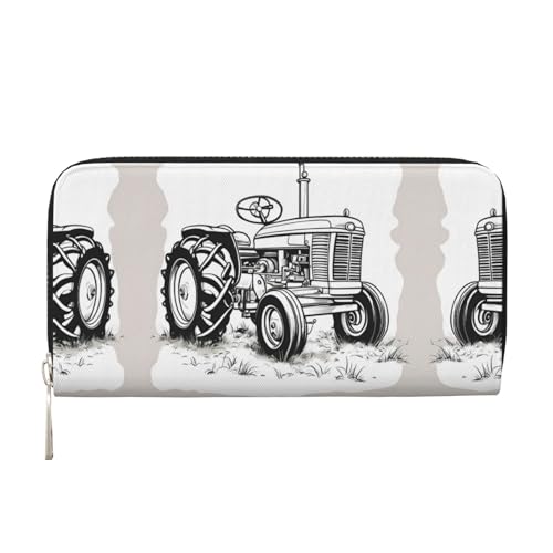 SDFHU Damen-Geldbörse mit Cartoon-Traktor-Druck, trendig, reisefreundlich, 20 x 8 cm, lässige Clutch-Geldbörse, Geschenk für Damen, Schwarz, Einheitsgröße, Kunst SDFHU Damen-Geldbörse mit Cartoon-Traktor-Druck, trendig, reisefreundlich, 20 x 8 cm, lässige Clutch-Geldbörse, Geschenk für Damen, Schwarz, Einheitsgröße, Kunst von SDFHU