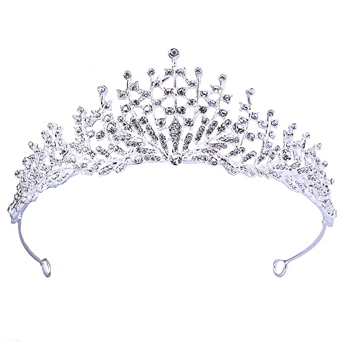 Diadem Haarschmuck, Braut Tiara, Hochzeit Kopfbedeckungen, Kristalle Prinzessin Krone, für Mädchen, Frauen, Hochzeit, Brautkrone, Proms, Pageants, Prinzessin, Geburtstagsfeier, Weihnachten (Silber) von YANJINGHE