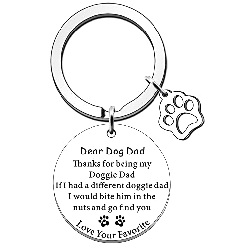 SDOFY Lustiges Geschenk für Hundeliebhaber, Geschenke für Männer, Vatertagsgeschenk, Weihnachten, Geburtstag, Geschenke für Hund, Vater, Vater, Schlüsselanhänger, silber, Einheitsgröße, Modern von SDOFY