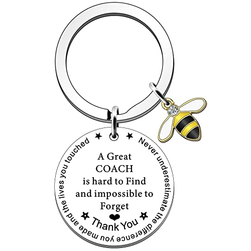 SDOFY Thank You Coach Gifts Rugby Fußball Coach Gifts for Men A Great Coach is Hard to Find and Impossible to Forget Keyring, silber, Einheitsgröße von SDOFY