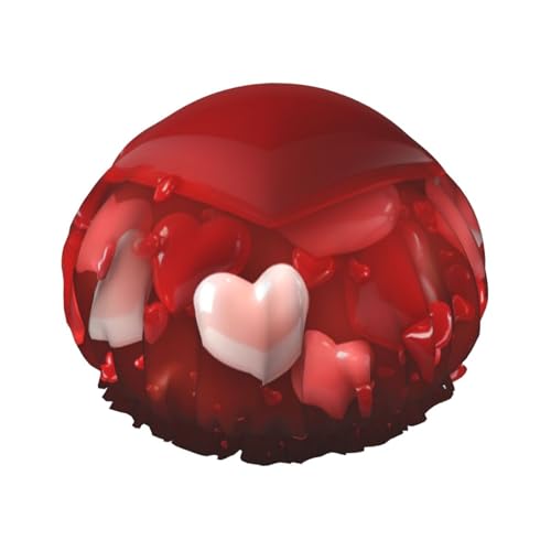 Love Hearts Duschhaube für Frauen, doppellagig, dicke Haarkappen, wiederverwendbar, wasserdicht, Badekappen mit elastischem Band, Haarmütze, waschbar, Duschhut für Männer und Frauen, Spa-Salon Love Hearts Duschhaube für Frauen, doppellagig, dicke Haarkappen, wiederverwendbar, wasserdicht, Badekappen mit elastischem Band, Haarmütze, waschbar, Duschhut für Männer und Frauen, Spa-Salon von SDTYKHJ
