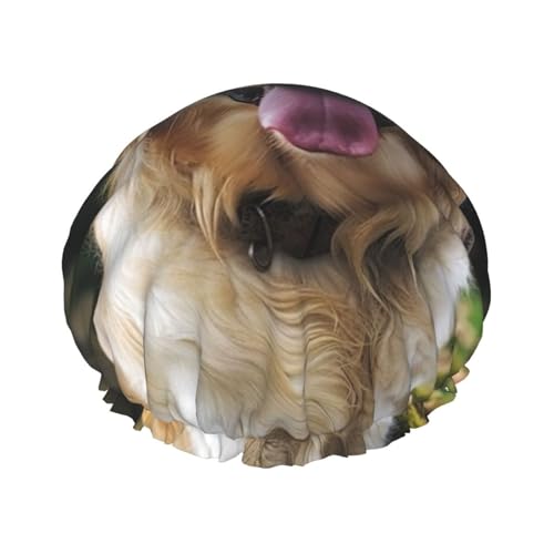 Lustige Golden Retriever Duschhaube für Frauen, doppellagig, dicke Haarkappen, wiederverwendbar, wasserdicht, Badekappen mit elastischem Band, Haarmütze, waschbar, Duschhut für Männer und Frauen Lustige Golden Retriever Duschhaube für Frauen, doppellagig, dicke Haarkappen, wiederverwendbar, wasserdicht, Badekappen mit elastischem Band, Haarmütze, waschbar, Duschhut für Männer und Frauen von SDTYKHJ