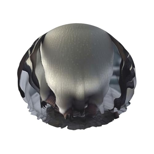 Lustige Pinguine Duschhaube für Frauen, doppellagig, dicke Haarkappen, wiederverwendbar, wasserdicht, Badekappen mit elastischem Band, Haarmütze, waschbar, Duschhut für Männer und Frauen, Spa-Salon Lustige Pinguine Duschhaube für Frauen, doppellagig, dicke Haarkappen, wiederverwendbar, wasserdicht, Badekappen mit elastischem Band, Haarmütze, waschbar, Duschhut für Männer und Frauen, Spa-Salon von SDTYKHJ