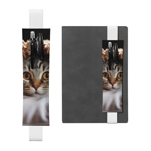 SDTYKHJ Elastisches Band, Stifthalter, Leder, Stifthalter für Notizbuch, Katze, unter Decke, Stifteetui, verstellbares Tagebuch, Stifteetui, Lesezeichen, passend für 20,3 cm bis 25,4 cm große SDTYKHJ Elastisches Band, Stifthalter, Leder, Stifthalter für Notizbuch, Katze, unter Decke, Stifteetui, verstellbares Tagebuch, Stifteetui, Lesezeichen, passend für 20,3 cm bis 25,4 cm große von SDTYKHJ