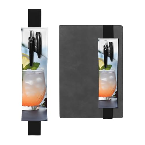 SDTYKHJ Elastisches Band, Stifthalter, Leder, Stifthalter für Notizbuch, Sommer, Cocktail, Tasche, verstellbar, Tagebuch, Stifteetui, Lesezeichen, passend für 20,3 cm bis 25,4 cm große Notizbücher, SDTYKHJ Elastisches Band, Stifthalter, Leder, Stifthalter für Notizbuch, Sommer, Cocktail, Tasche, verstellbar, Tagebuch, Stifteetui, Lesezeichen, passend für 20,3 cm bis 25,4 cm große Notizbücher, von SDTYKHJ