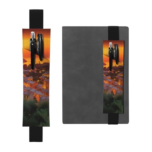 SDTYKHJ Elastisches Band, Stifthalter, Leder, Stifthalter für Notizbuch, italienisches Sonnenuntergang, Stifteetui, Lesezeichen, passend für 20,3 cm bis 25,4 cm große Notizbücher, Planer, Bücher, SDTYKHJ Elastisches Band, Stifthalter, Leder, Stifthalter für Notizbuch, italienisches Sonnenuntergang, Stifteetui, Lesezeichen, passend für 20,3 cm bis 25,4 cm große Notizbücher, Planer, Bücher, von SDTYKHJ