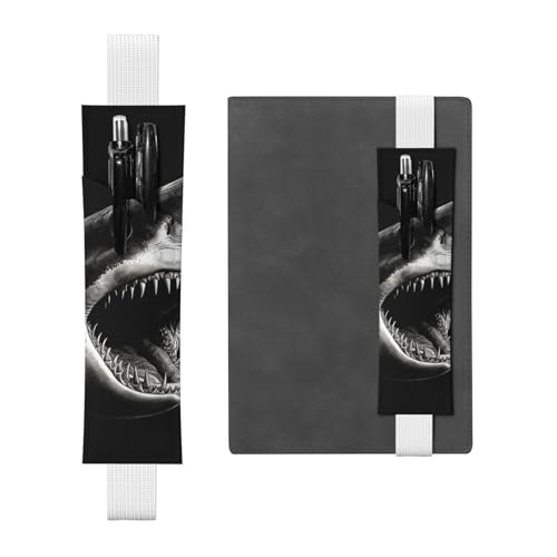 SDTYKHJ Elastisches Band, Stifthalter, Leder, Stifthalter für Notizbuch, schwarz, Haifischkopf, Stifteetui, Lesezeichen, passend für 20,3 cm bis 25,4 cm große Notizbücher, Planer, Bücher, schwarz, SDTYKHJ Elastisches Band, Stifthalter, Leder, Stifthalter für Notizbuch, schwarz, Haifischkopf, Stifteetui, Lesezeichen, passend für 20,3 cm bis 25,4 cm große Notizbücher, Planer, Bücher, schwarz, von SDTYKHJ