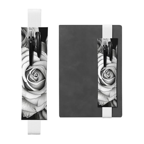 SDTYKHJ Elastisches Band, Stifthalter, Leder, Stifthalter für Notizbuch, schwarz, weiß, Rose, Stifteetui, Lesezeichen, passend für 20,3 cm bis 25,4 cm große Notizbücher, Planer, Bücher, schwarz, weiß, SDTYKHJ Elastisches Band, Stifthalter, Leder, Stifthalter für Notizbuch, schwarz, weiß, Rose, Stifteetui, Lesezeichen, passend für 20,3 cm bis 25,4 cm große Notizbücher, Planer, Bücher, schwarz, weiß, von SDTYKHJ
