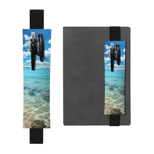 SDTYKHJ Elastisches Band, Stifthalter, Leder, Stifthalter für Notizbücher, malerisches Meerwasser, verstellbare Tagebuch, Stifteetui, Lesezeichen, passend für 20,3 cm bis 25,4 cm große Notizbücher, SDTYKHJ Elastisches Band, Stifthalter, Leder, Stifthalter für Notizbücher, malerisches Meerwasser, verstellbare Tagebuch, Stifteetui, Lesezeichen, passend für 20,3 cm bis 25,4 cm große Notizbücher, von SDTYKHJ