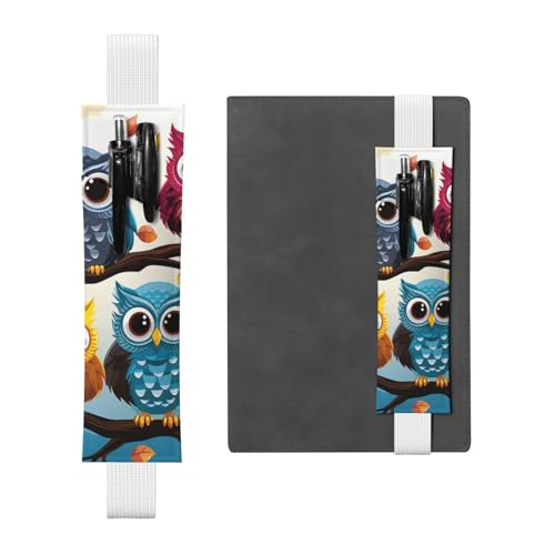 SDTYKHJ Elastisches Band, Stifthalter aus Leder, für Notizbuch, Eulen auf Ästen, Stifteetui, verstellbares Tagebuch, Stifteetui, Lesezeichen, passend für 20,3 cm bis 25,4 cm große Notizbücher, Planer, SDTYKHJ Elastisches Band, Stifthalter aus Leder, für Notizbuch, Eulen auf Ästen, Stifteetui, verstellbares Tagebuch, Stifteetui, Lesezeichen, passend für 20,3 cm bis 25,4 cm große Notizbücher, Planer, von SDTYKHJ