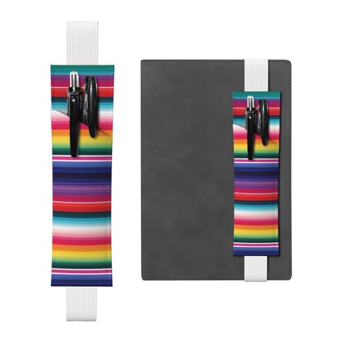 SDTYKHJ Elastisches Band, Stifthalter aus Leder, für Notizbuch, bunte mexikanische Streifen, Stifteetui, verstellbar, Tagebuch, Stifteetui, Lesezeichen, passend für 20,3 cm bis 25,4 cm große SDTYKHJ Elastisches Band, Stifthalter aus Leder, für Notizbuch, bunte mexikanische Streifen, Stifteetui, verstellbar, Tagebuch, Stifteetui, Lesezeichen, passend für 20,3 cm bis 25,4 cm große von SDTYKHJ
