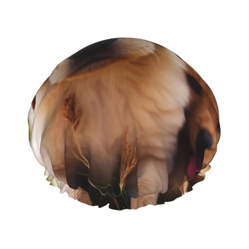 Süße Golden Retriever Welpen-Duschhaube für Frauen, doppellagig, dicke Haarkappen, wiederverwendbar, wasserdicht, Badekappen mit elastischem Band, Haarmütze, waschbar, Duschhut für Männer und Frauen Süße Golden Retriever Welpen-Duschhaube für Frauen, doppellagig, dicke Haarkappen, wiederverwendbar, wasserdicht, Badekappen mit elastischem Band, Haarmütze, waschbar, Duschhut für Männer und Frauen von SDTYKHJ