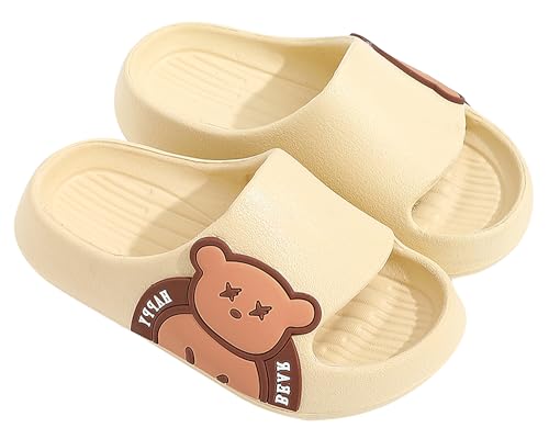 SEAUR Badeschuhe Kinder Sommer Hausschuhe Mädchen Jungen rutschfest Duschschuhe Eva Leicht Badeschlappen Pool Flip-Flops Badelatschen Khaki 26-27 EU von SEAUR