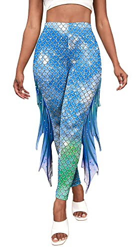 SEAUR Damen Hohe Taile Print Lange Hose Fisch Schuppen Strumpfhose Meerjungfrau Karneval Kostüm M SEAUR Damen Hohe Taile Print Lange Hose Fisch Schuppen Strumpfhose Meerjungfrau Karneval Kostüm M von SEAUR
