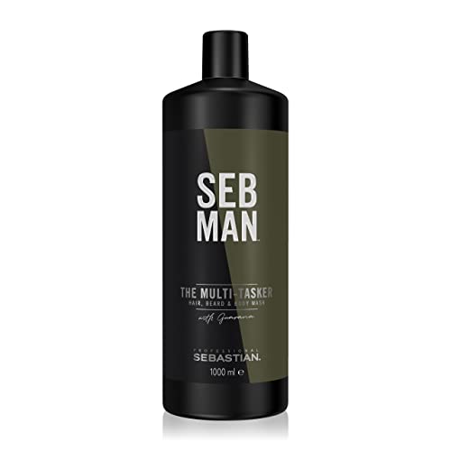 SEB MAN THE MULTITASKER – 3-in-1 Shampoo, Bartshampoo & Duschgel in Vorratsgröße – für alle H von SEB MAN