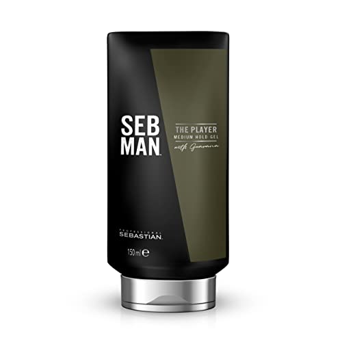 SEB MAN THE PLAYER – remodellierbares Haargel mit mittelstarkem Halt – Styling Gel mit flexiblem Finish – mit Guarana-Extrakt und anregendem Duft von Bergamotte und rosa Pfeffer – 150 ml von Sebastian Professional